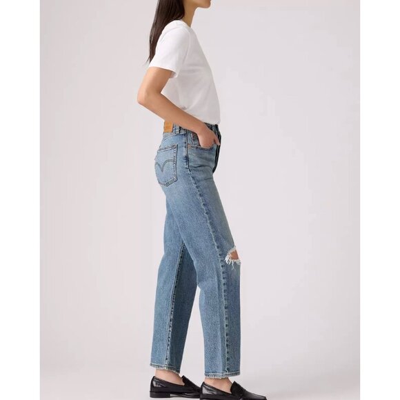 Levi’s Jeans Women’s Size 25 Ribcage Straight Ankle Jeans Distressed Button Fly - Picture 12 of 14